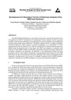 Development of a Simulation Tool for a Preliminary Analysis of the