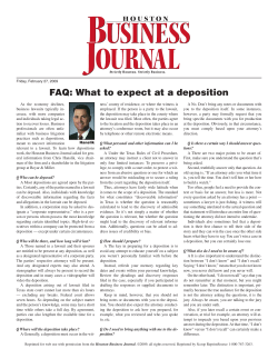 FAQ: What to expect at a deposition