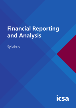 Financial Reporting and Analysis
