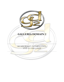 membership manual - Galleria Domain 2