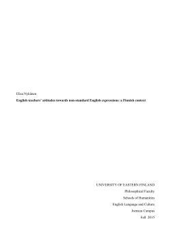 Elisa Nyk&auml;nen English teachers` attitudes towards non