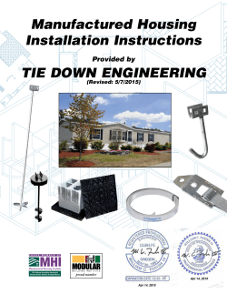 Manufactured Housing Installation Instructions