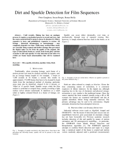 Dirt and Sparkle Detection for Film Sequences