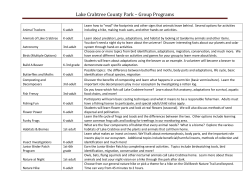 Lake Crabtree County Park &ndash; Group Programs