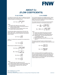 ABOUT Cv (FLOW COEFFICIENTS)