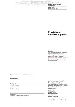 Provision of Lineside Signals