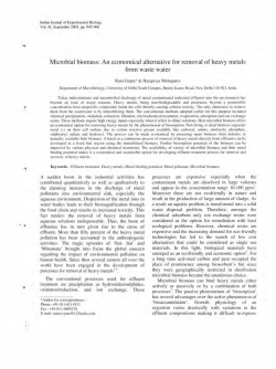 Microbial biomass: An economical alternative for removal of heavy