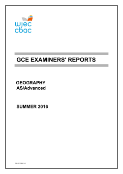 GCE AS/A level Geography Examiners` Report Summer