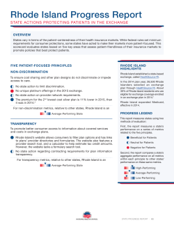 Rhode Island Progress Report