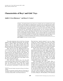 Characteristics of Boys` and Girls` Toys