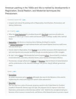 American painting in the 1930s and 40s is marked by