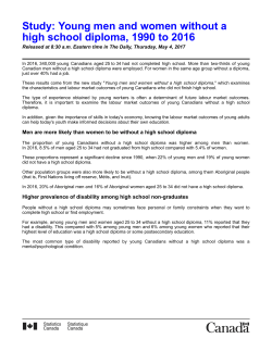 Study: Young men and women without a high school diploma, 1990