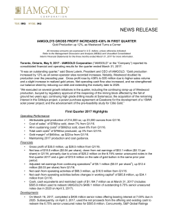 Q1 2017 News Release