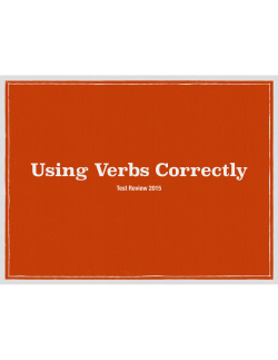 Verbs review - Norwell Public Schools