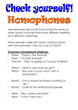 Homophones - chantryacademy.org