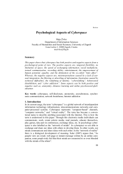 Psychological Aspects of Cyberspace