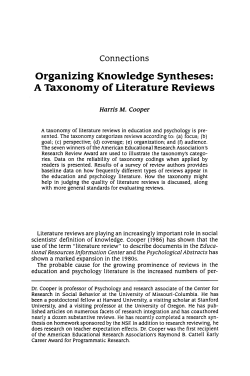 A taxonomy of literature reviews