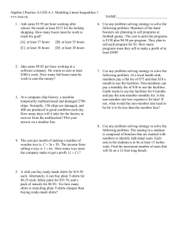Algebra I Practice A.CED.A.1