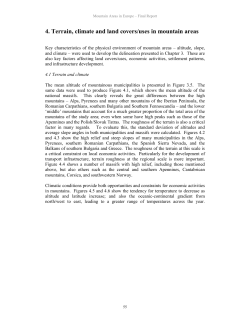 4. Terrain, climate and land covers/uses in mountain areas
