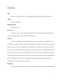 Brown v. Maryland and the Making of a National Economy Author
