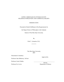 coptic christians in ottoman egypt - OhioLINK Electronic Theses and