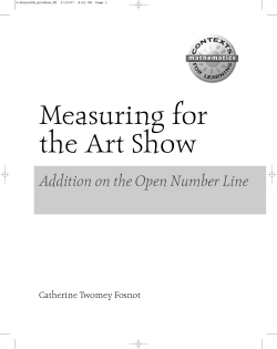 Measuring For The Art Show - Contexts for Learning Mathematics