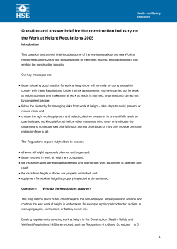 Question and answer brief for the construction industry on the