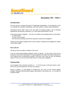 Acoustics 101 - Tony Anderson