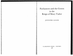 Parliament and the Crown in the Reign ofMary Tudor