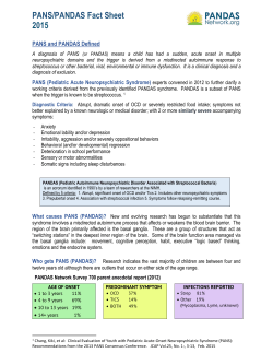 PANS/PANDAS Fact Sheet 2015