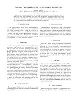 Magnetic Field Complexity for Current-carrying