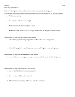 Mass Wasting Web Quest