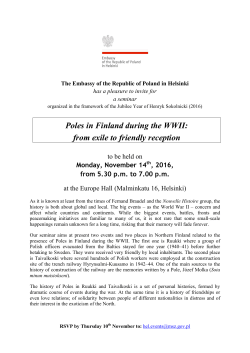 Poles in Finland during the WWII: from exile to friendly reception