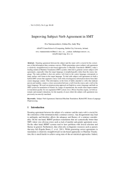 Improving Subject-Verb Agreement in SMT