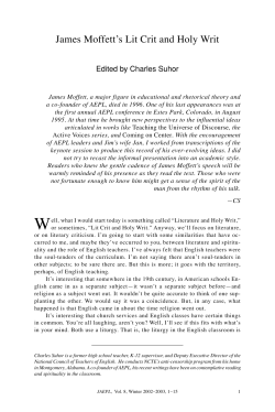 James Moffett`s Lit Crit and Holy Writ