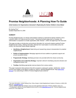 Promise Neighborhoods: A Planning How-To Guide