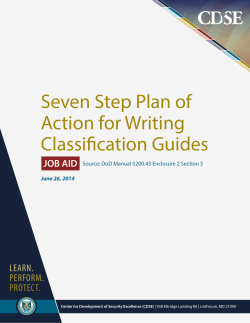 Seven Step Plan for Action for Writing Classification Guides