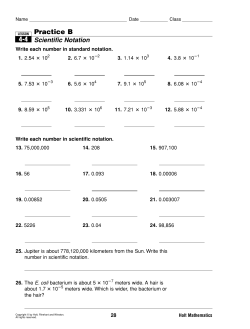 Practice B Scientific Notation 4-4