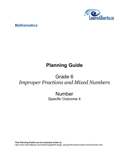 Grade 6 Improper Fractions and Mixed Numbers
