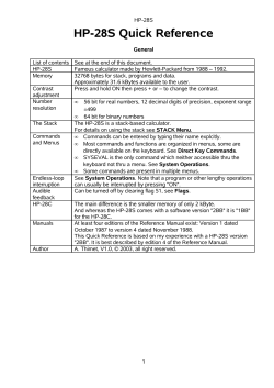 HP-28C/S Quick Reference