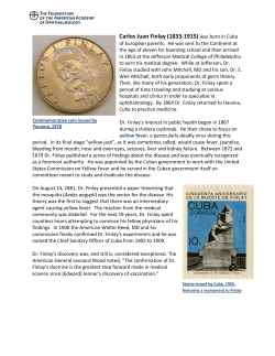 Carlos Juan Finlay (1833-1915) was born in Cuba