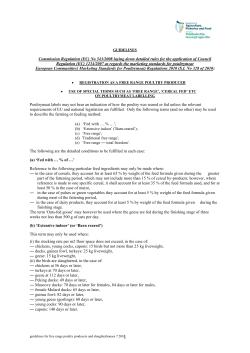Guidelines for free range poultry producers and slaughterhouses