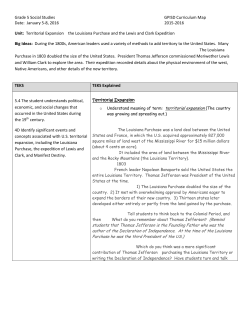 Louisiana Purchase and Lewis and Clark