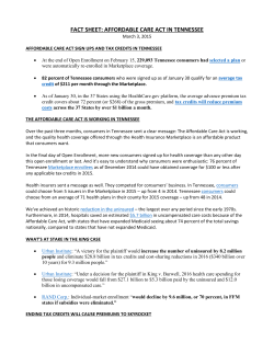 fact sheet: affordable care act in tennessee