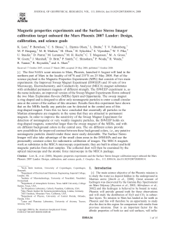 Magnetic properties experiments and the Surface Stereo Imager