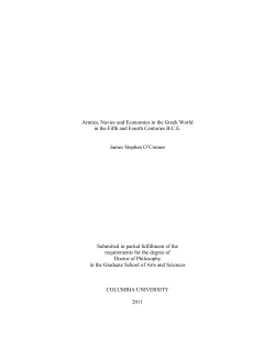 Armies, Navies and Economies in the Greek World in the Fifth and