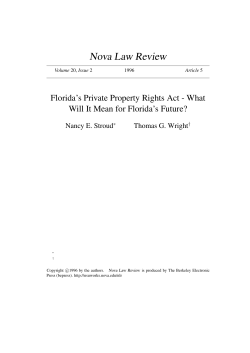 Florida`s Private Property Rights Act - What Will It Mean