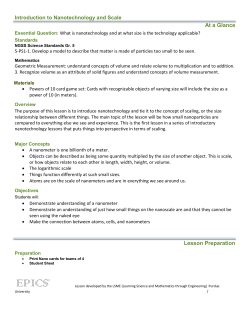 1.0 Lesson Plan Introduction to Nanotechnology and Scale