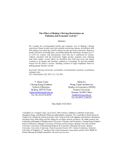 The Effect of Beijing`s Driving Restrictions on Pollution and