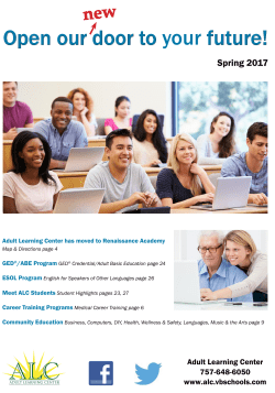 Course Catalog - Adult Learning Center
